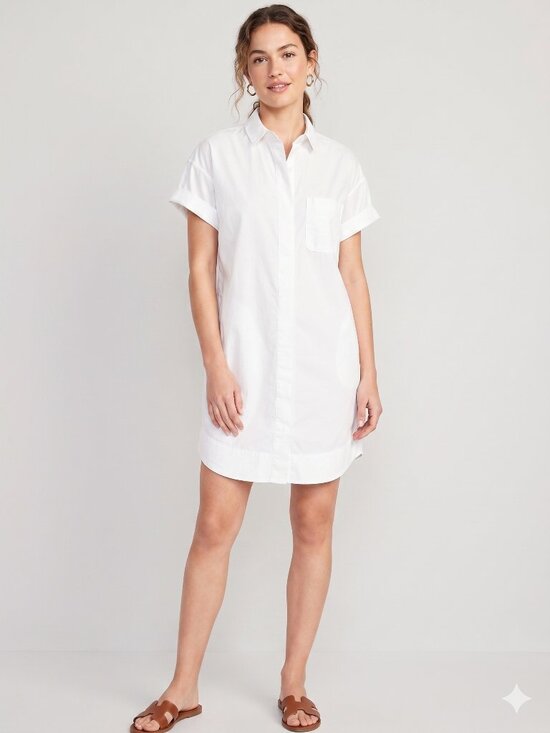 J. Crew Dresses & Skirts - J. Crew White Poplin Mini Shirt Dress - Size XSmall - Short Sleeve